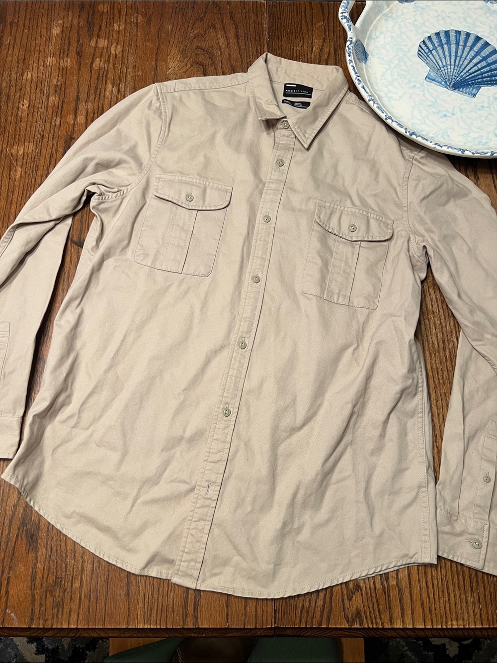 NWOT Public Opinion X-Large Beige Utility Shirt